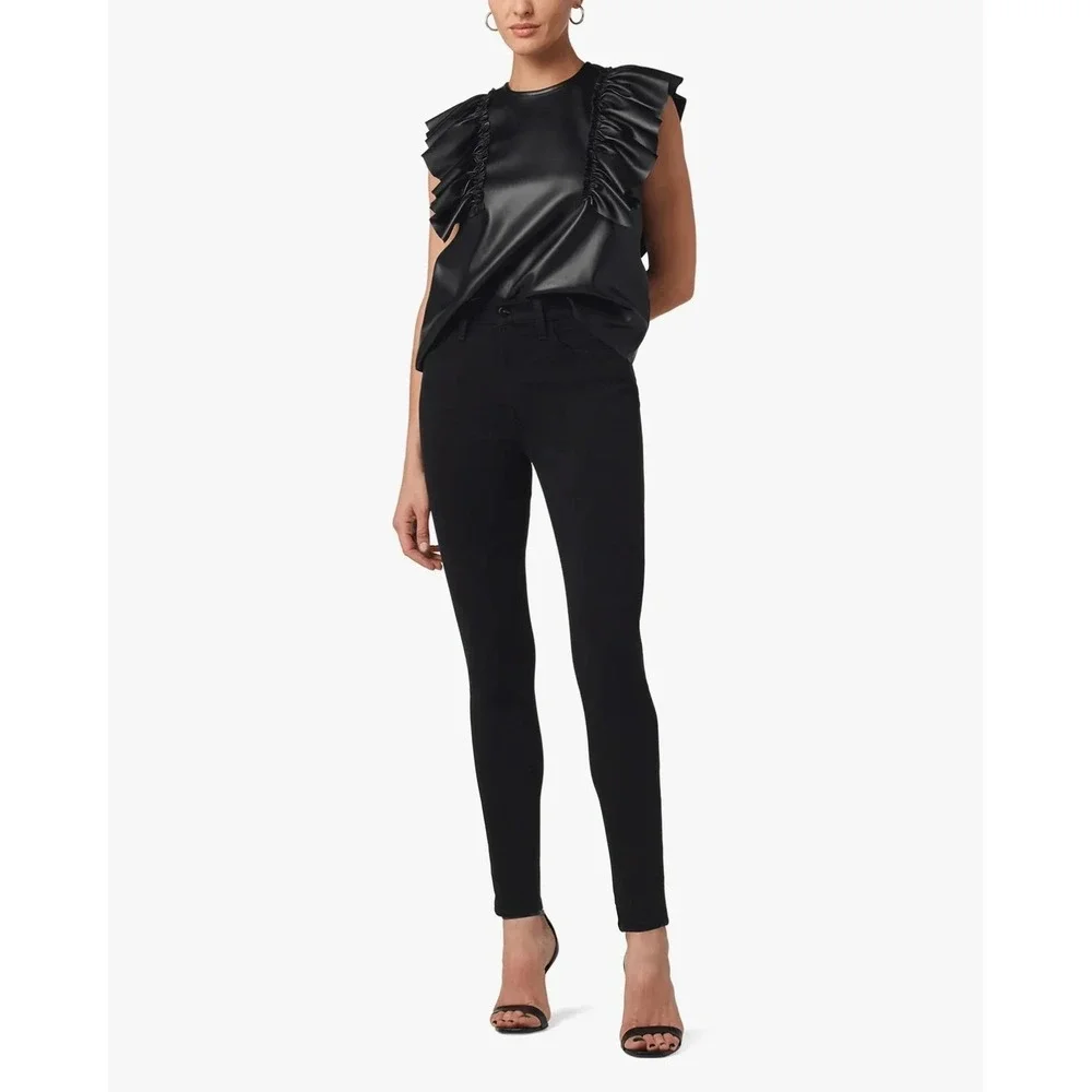 Joe's Jeans The Charlie High Rise Skinny‎ Ankle Black Coated Jeans Size 29